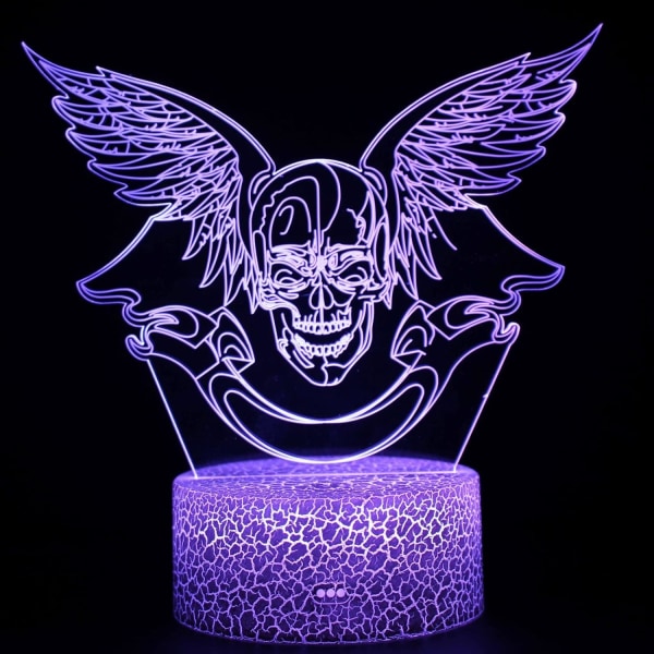 3D-illusionslampa Vingar 3D-bordslampa Födelsedagspresent till barn Kreativ ljusgåva Stereoseende Färgglatt nattljusKrackbas: Färgglad touch Demon-Crackle-bas