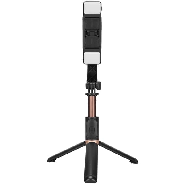 Q08d Bluetooth Selfie Stick Stativ LED Dobbel Fylllys Trådløs Multifunksjonell Selfie Stick med Fjernkontroll for Android