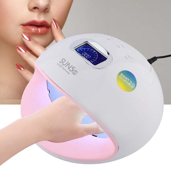 72W kraftfull UV LED-nagellampa för härdning av nagelgeler Tidsinställning Automatisk sensor LCD-skärm