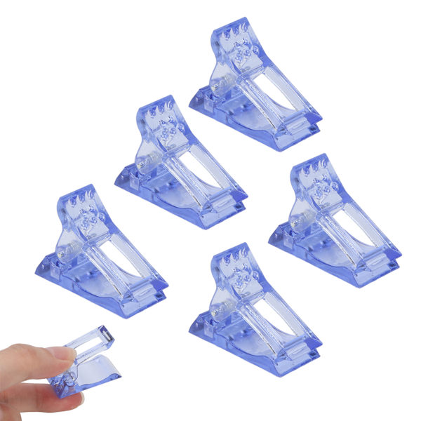 5 st Nail Tips Clip Professionell Akryl Hemmasalong Bärbar DIY Nagel Extensions Clip Nagelkonst VerktygBlå