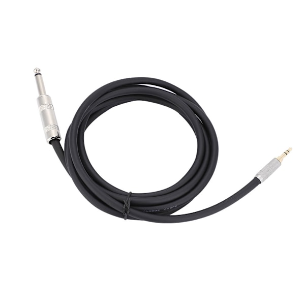 2m 6,35 mm til 3,5 mm adapter lydkabel til mikrofonforstærker guitar (6,35 mm lige hoved)