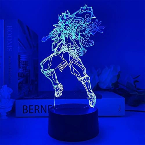 Genshin Impact Arataki Itto Lampe LED Natlampe 3D Illusion Lampe Spil Elskere Gave Lys til LED Natlamper til Børneværelse D