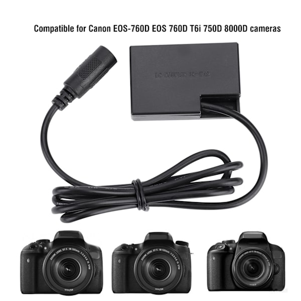 Dr E18 (LP-E17) Dummybatteri för Canon EOS-760D EOS 760D T6i 750D 8000D Kamera