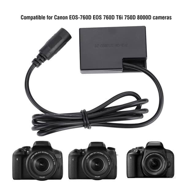 Dr E18 (LP-E17) Dummybatteri til Canon EOS-760D EOS 760D T6i 750D 8000D kamera
