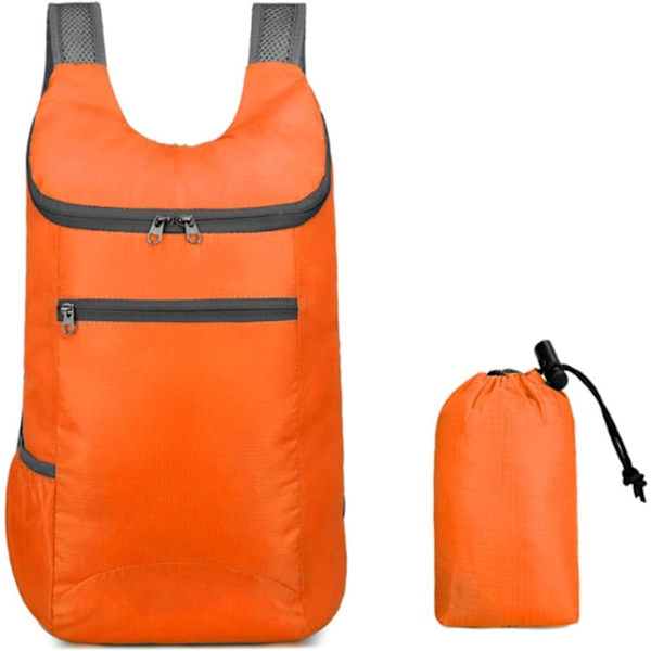 Vikbar Ryggsäck, 20L Lättviktig vattenavvisande Rese Vandringsryggsäck för Utomhussporter Camping Dagsryggsäck orange