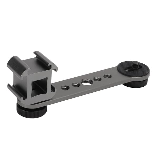 Triple Cold Shoe Extension Bracket Aluminiumlegering Mikrofonstativ Monteringsadapter til Stativ Monopod Stabilisator Mørkegrå