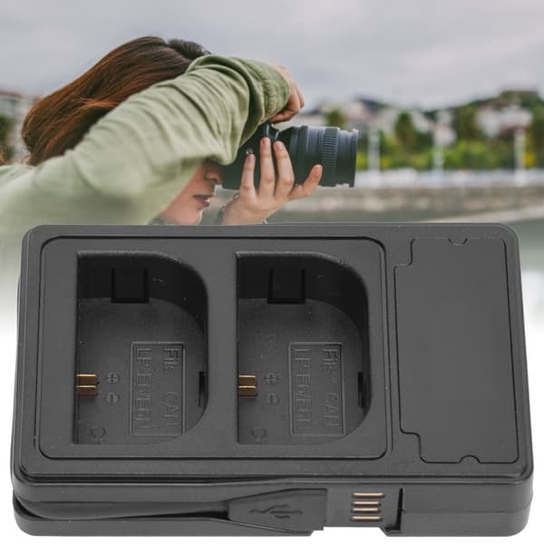 LP-E6 LCD-skjerm Dobbel ladestativ Kamerabatterilader for Canon EOS 60D 5D4 70D 6D 6D2 5D2 5DSR 60Da 7d 7D2 5D3 80D 5DS