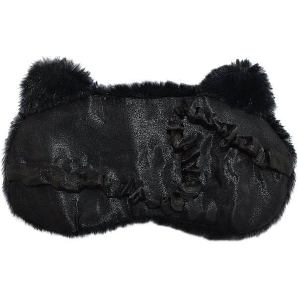 Söt Sovmask, Svart Katt Mjuk Plysch Fluffig Sovmask Rolig Cartoon Kattungar Ögonbindel Nyhet Ögonlock Skugga för Barn