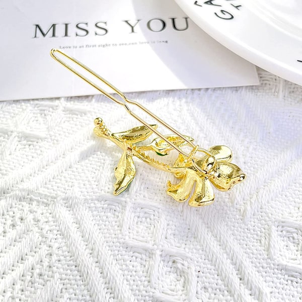 Super fe-agtige små blomsterhårklemmer Retro Sophistication hårklemmer håraccessories hestehale (hvid)