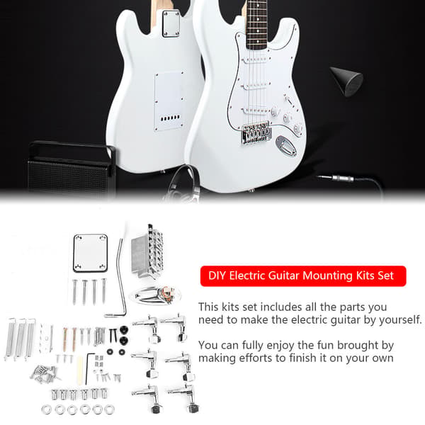 1 Sett DIY Elektrisk Gitarsett Pickguard Bakdeksel Bro System for ST-stil Gitarer