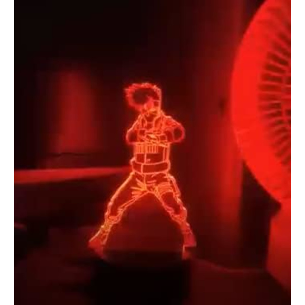 WJ Kakashi 3D Illusion lampe, 7 farver 3D Illusion Visual natlys med USB-opladning, Anime jule- og fødselsdagsgaver Kakashi