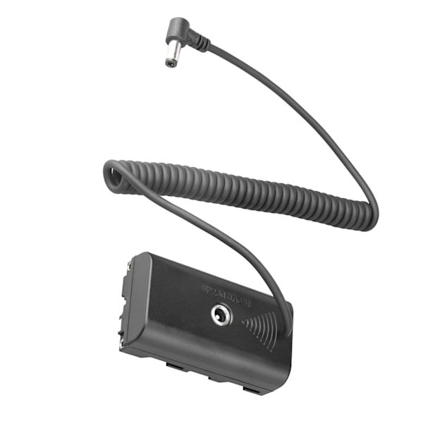 NP F550 Dummy Batteri ABS Spiral Kabel Dummy Batteri Strömadapter med DC-port för Monitorer LED-fyllningsljus