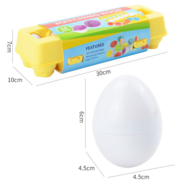 Färg och form matchande äggleksaker - Formsortering och färgigenkänning Inlärningsleksaker - Förskolespel - Montessoriutbildning - Påskägg