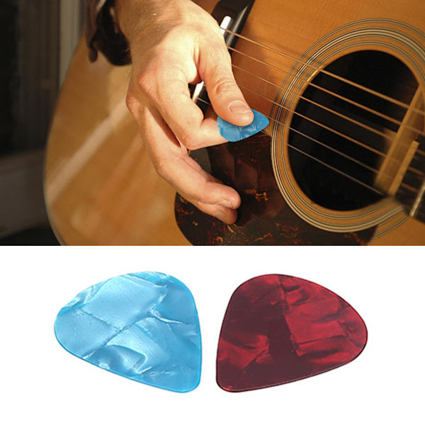 2 stk. guitarplektre PU plekterholder nøglering kæde tilbehør (sort)