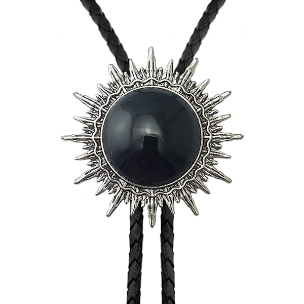 Retro Nostalgisk Western Cowboy Keltisk Svart Sten Bolo Tie Halsband för Män