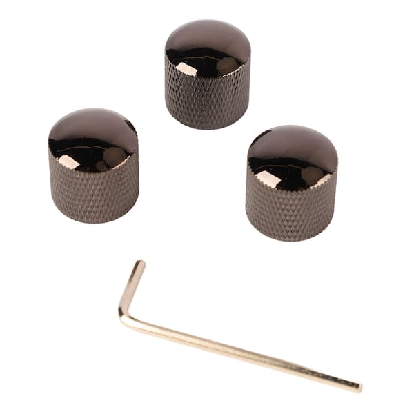 3 st gitarr dubbla staplade knappar tonkontroll metallknopp ersättning för elgitarr bas GD107 svart