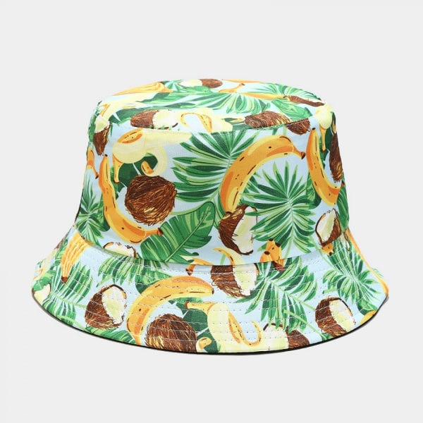 AVEKI Cute Bucket Hat Beach Fisherman Hats för kvinnor, vändbar dubbelsidig slitage, kokosnöt