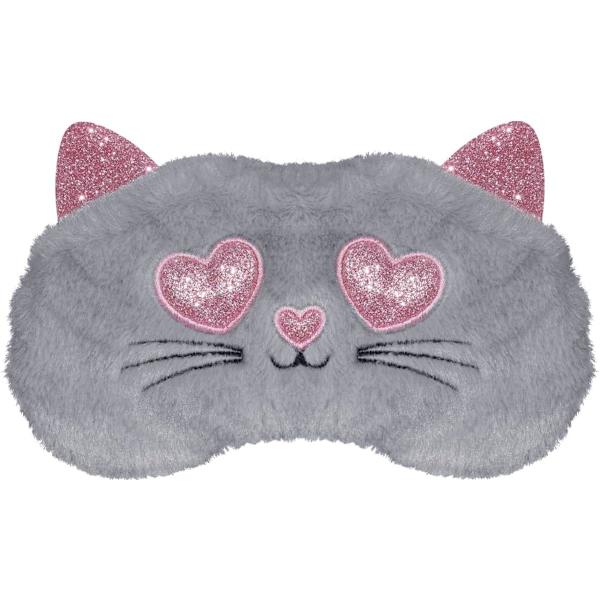 Söta Sömnmasker Cartoon Djur Katt Ögonmask Mjuk Plysch Sovmask Resa Blindfold Ögonlock Rolig Kattunge Ögonskydd för Barn Flickor