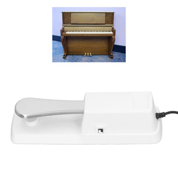 Sustain fotpedal universell keyboard fotpedal 6,35 mm kontakt pianofotpedal bryter for kontroll hvit