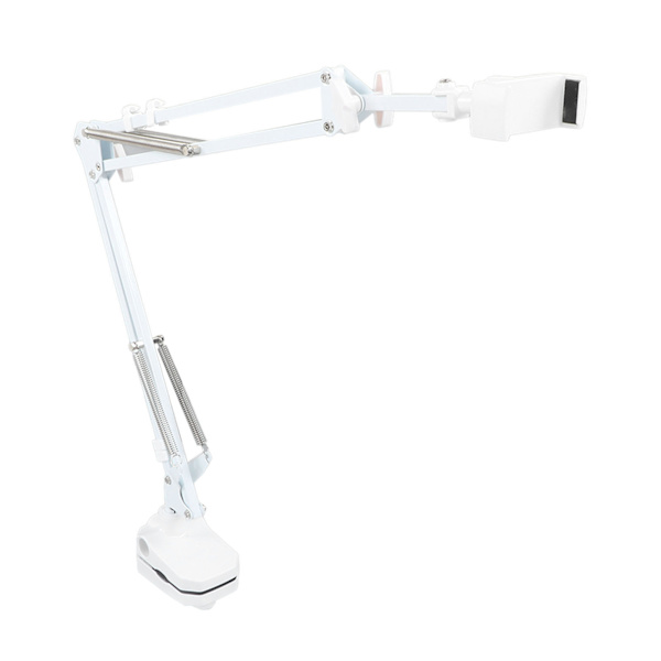 Mobiltelefon Lazy Holder Smartphone Mount Bracket Svanhalsklämma Stativ Flexibel Lång Arm Justerbar Vit