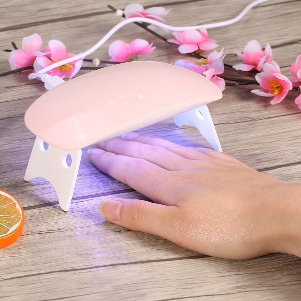 Neglelampe 6W UV Gel Polish Hærdende LED Lampe Maskine Manicure Tørring Skønhedsværktøj Pink