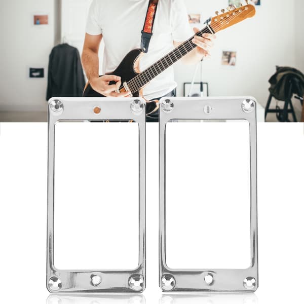 2 st elgitarr pickup-ram, ersättning för gitarr, metall humbucker pickup-monteringsring för dekoration, silver