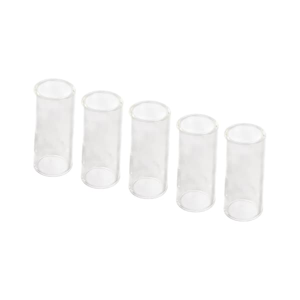 5PCS Elektrisk Gitarr Slides Transparent Glas Cylindrisk Slide Tone Bar 61MM Längd