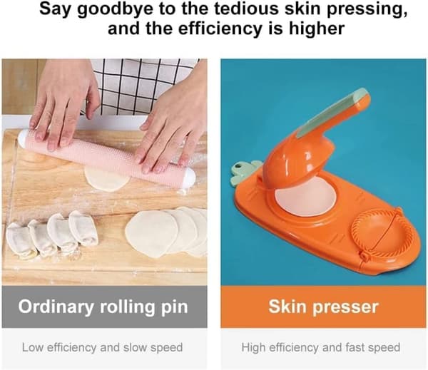 2023 Dumpling Skin Artifact DIY Dumpling Maker -【Ny versjon】2 i 1 Dumpling Maker, Multifunksjonell DIY Manuell Dumpling Press(Rosa)