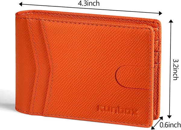 Herre Wallets Slim Rfid Læder 2 ID Vindue Med Gaveæske