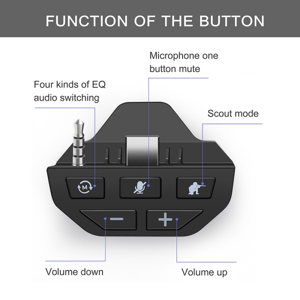 Spelkontroll Sound Enhancer Gamepad Headsetadapter för Xbox One S/X (svart)