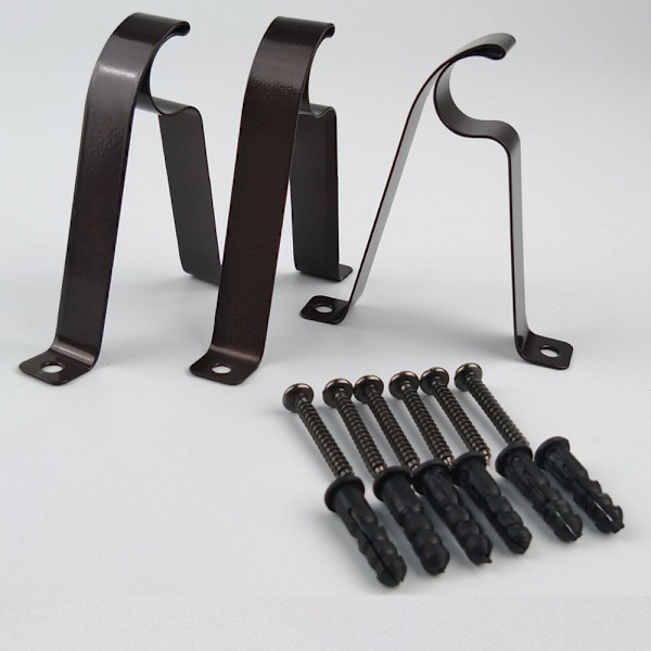 3PCS Enkla Gardinstångsfästen Aluminiumlegering Enkelsidig Spårstyrstångsstöd Fönsterstångshållare för Heminredning