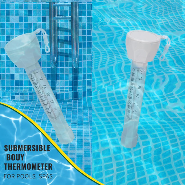Flytande Pooltermometer, Stor Lättläst, Precision Vattentemperaturmätare för Utomhusdammar, Akvarier, Badtunnor, Akvarier white