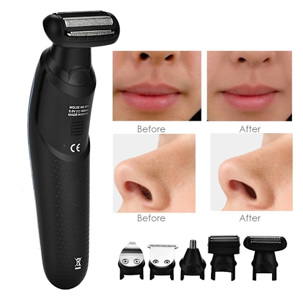 Multifunktionel elektrisk shaver trimmer næsehår fjernelse værktøj vaskbart hoved
