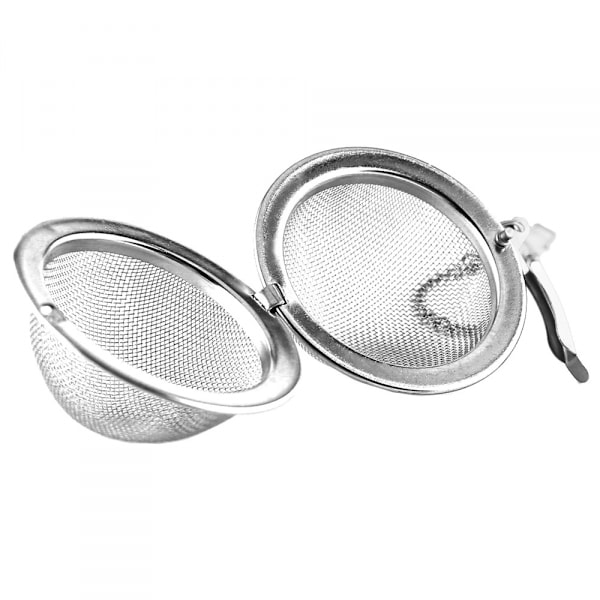 Te-sil med fint nett, 304 rustfritt stål te-sil te-infuser te-filter og te-brygger med utvidet kjede krok