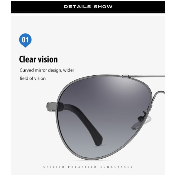Polarized Aviator solglasögon för kvinnor män, med 100 % UV-skydd brun gradientlins och lätt metallram