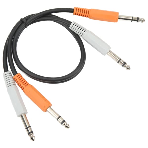 Stereo lydkabel 45 cm 6,35 mm til 6,35 mm han til han lydadapterkabel til mikrofon