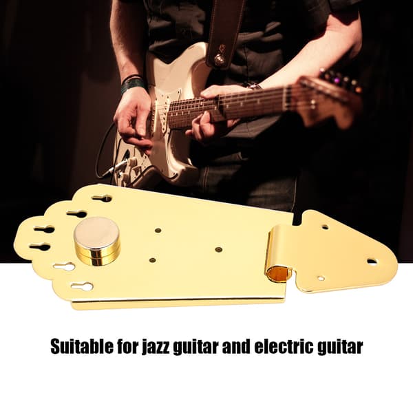 6-strängars Gitarr Stjärtstycke Bro för Jazz Elektrisk Gitarr Musikinstrument (Guld)