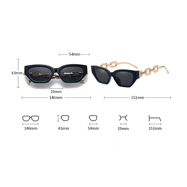 Høykvalitets metallkjede arm flat top aviator solbriller