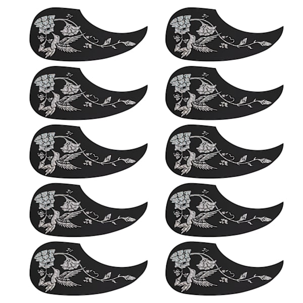 10 st gitarrskyddsplattor PVC akustisk gitarr repfria plektrumskydd stränginstrument tillbehör silver