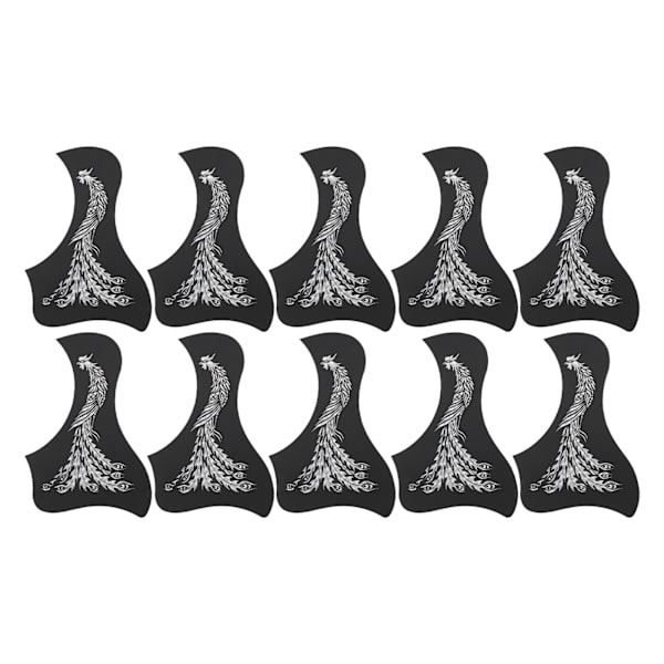 Kitara Pickguard Klassikko naarmuuntumaton suojalauta Instrumentin tarvike Lintutyyppinen Feeniks-kuvio 10 kpl Hopea
