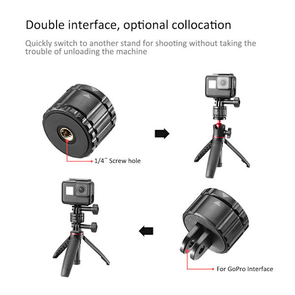 Ulanzi GP-4 Magnet Snabbfäste Adapter Bas Tillbehör för GoPro 8/7/6/5 Actionkamera