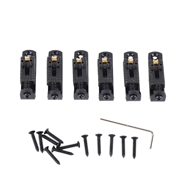 Elektrisk gitarr split bridge sadel rullboll strängplatta metall tailpiece tillbehör svart