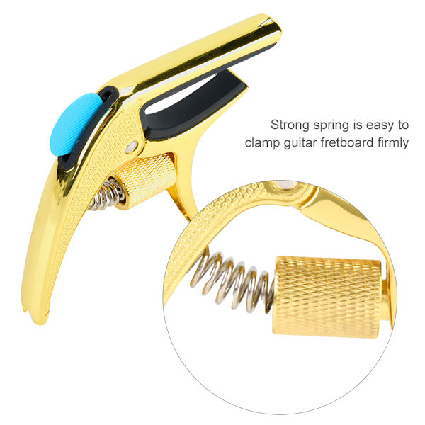 Enhands snabbväxlande metallklämma Capo Gear Pin Remover för akustisk folk gitarr