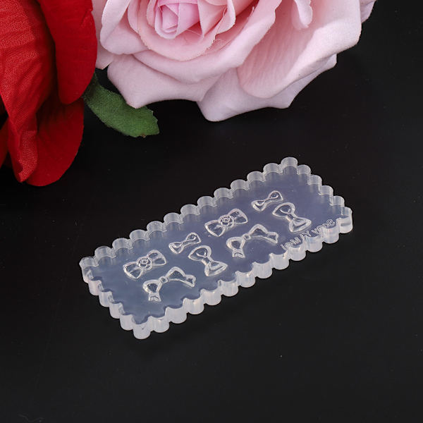 Neglekunst skabeloner 3D silikone negle udskåret form DIY manicure værktøj 3#Bowknot