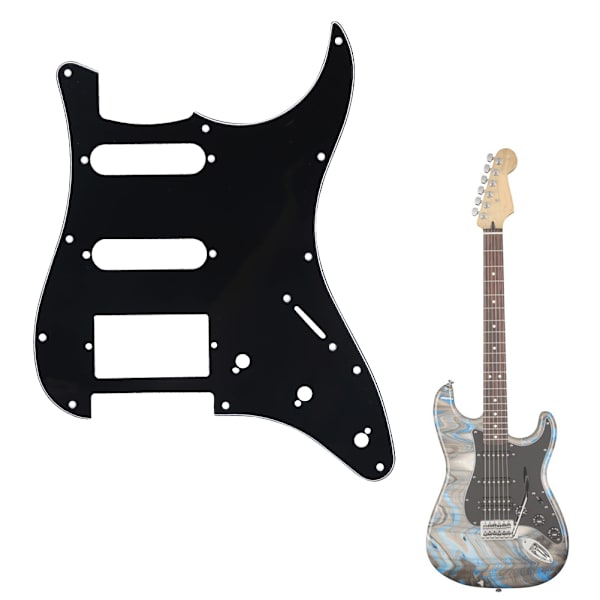 Kvalitets 11-håls Elektrisk Gitarr SSD Pickguard Tillbehör för ST SQ SSH Gitarer (Svart)