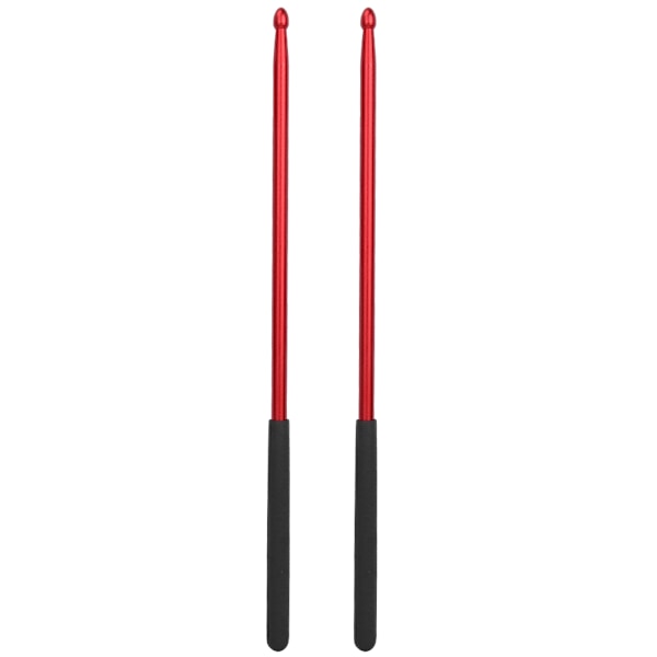 1 pair 5A Metal Drumsticks Aluminum Alloy Drum Stick for Jazz Drum and Drum Mute Pad (Red)