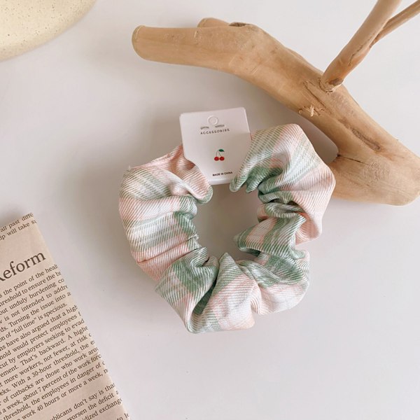 6 stk Hårbånd Hårbånd Hårbånd  Rutete Stoff Hårbånd med Hestehale Hår Tau Elegant Stor Tarm Hårbånd----Lyse Rosa Rutete