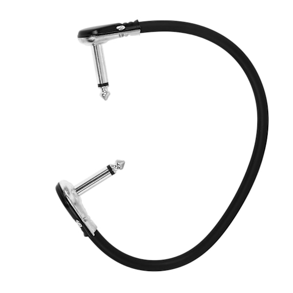 Guitar Effekt Kabel PVC Anti Vindstøj Undertrykkelse Bærbar Guitar Pedal Ledning Patch Kabel Fladt Hoved Sølv 30cm / 11.8in