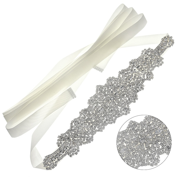 Bröllopsbälte Inlagt Rhinestone Midjekedja, Brudtärnsbälte Dam Bröllopsklänningstillbehör