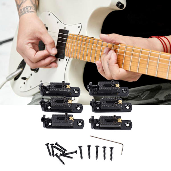 Elektrisk gitarr split bridge sadel rullboll strängplatta metall tailpiece tillbehör svart